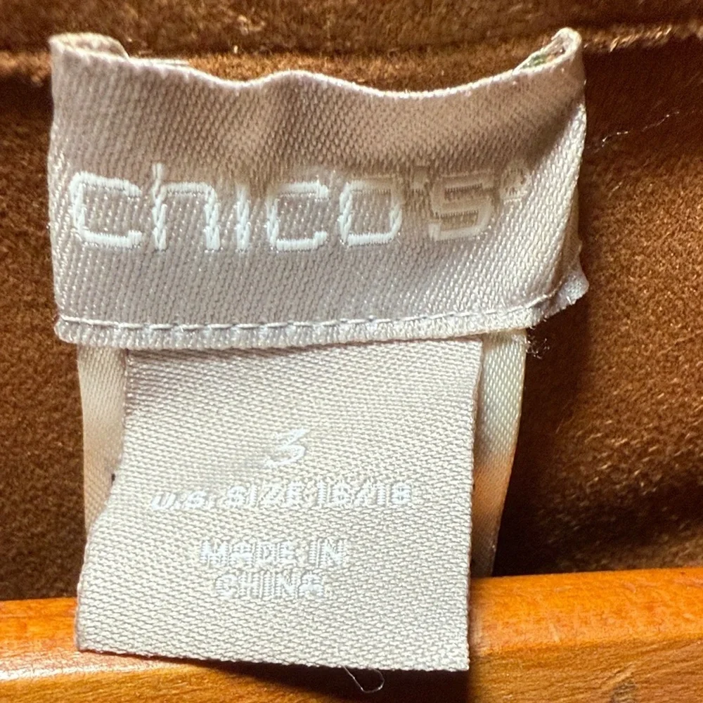 NEW! Chico's Faux Suede Fringe Boho Jacket Size 3 Women's 16/XL